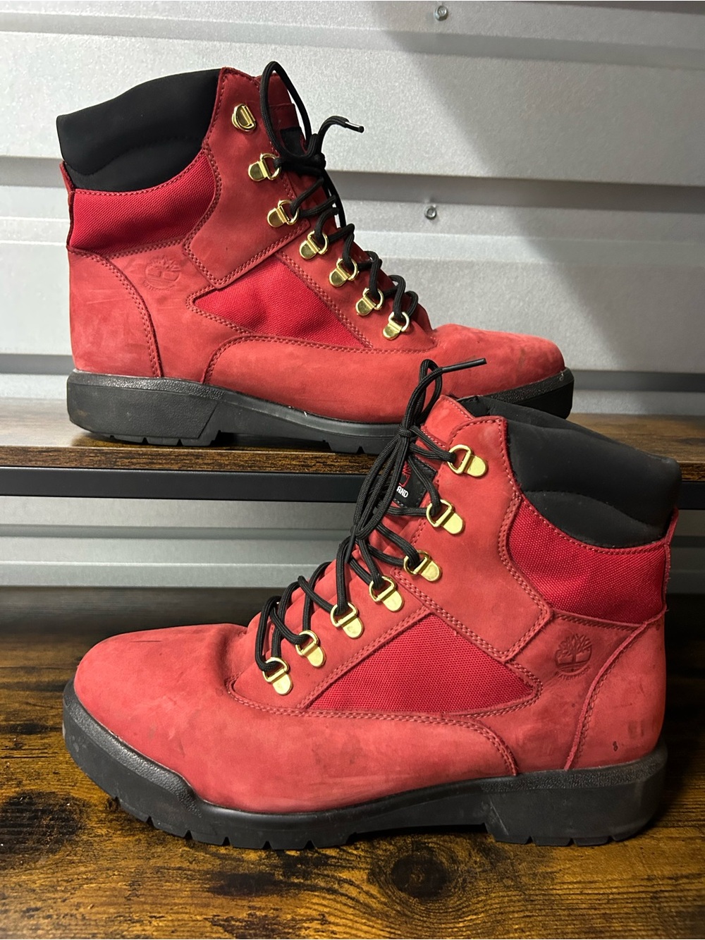 Timberland Mens 6 Inch Premium Field Waterproof Boots Dark Red Sz 12